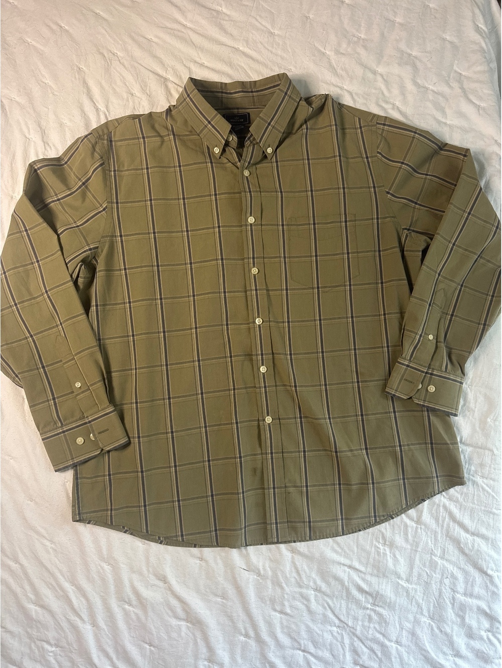 Dockers Men's XL Green Plaid Dress Shirt